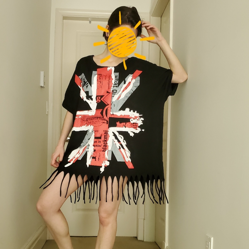 Oversized Graphic Shirt Dress